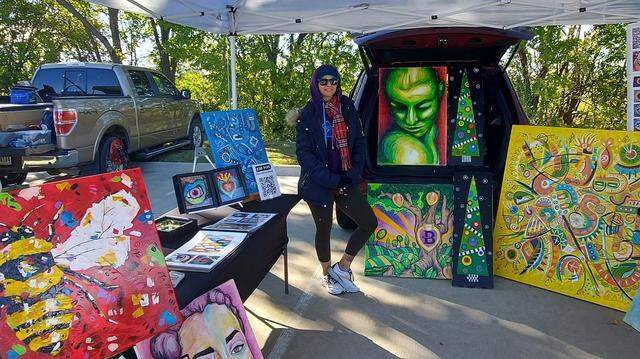 Local artists at a previous Keller Art Festival showcasing canvas art. Local artists at a previous Keller Art Festival showcasing canvas art.